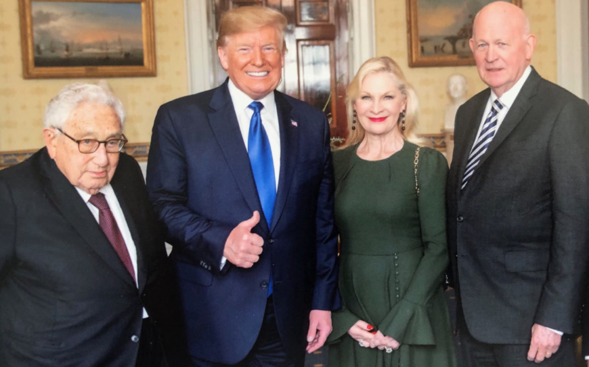 President Trump meets with Susan and Michael Pillsbury and Dr. Kissinger in the White House