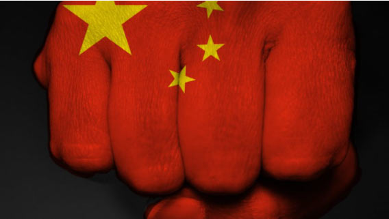 China Blocking Punches With Their Face